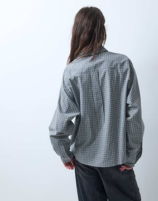 COLLUSION long sleeve shirt in gray check, 5 of 5
