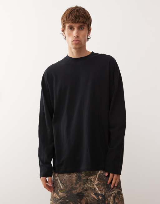 COLLUSION Long sleeve skater fit t-shirt in black