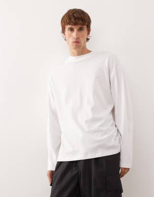 Collusion Long Sleeve Skater Fit T-shirt In White