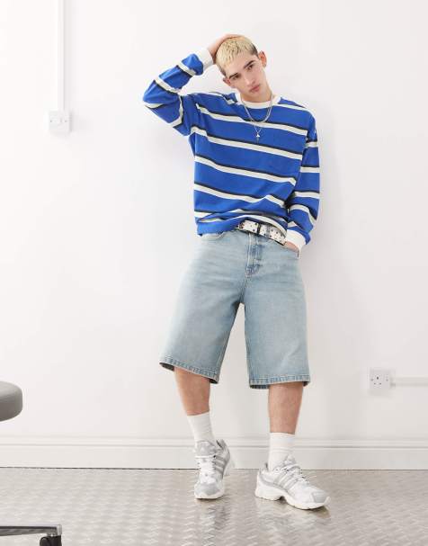 COLLUSION long sleeve striped t-shirt with pocket in blue - view 1