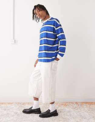 Collusion Long Sleeve Striped T-shirt With Pocket In Multi