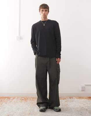 Collusion Long Sleeve T-shirt In Black
