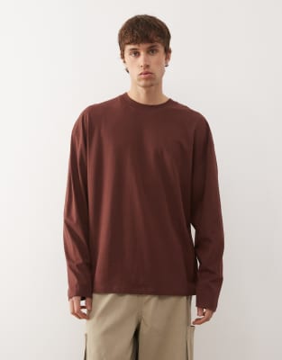Collusion Long Sleeve T-shirt In Brown