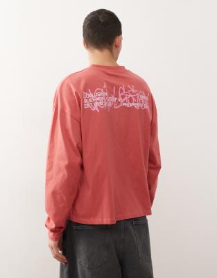 Collusion Long Sleeve T-shirt In Red