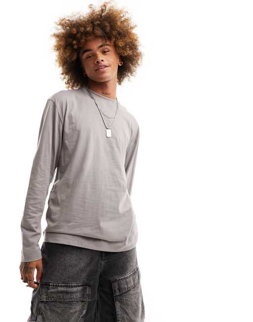 COLLUSION Long sleeve T-shirt in gray heather 