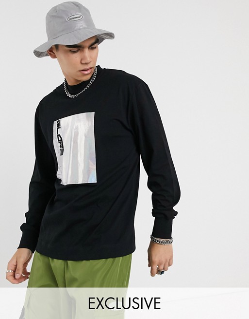 COLLUSION long sleeve t-shirt with holographic print