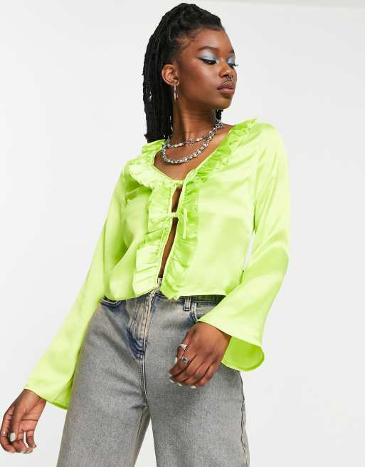 Neon green 2024 ruffle top