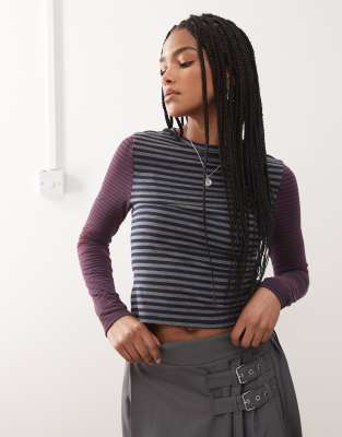 Collusion Long Sleeve Top In Black