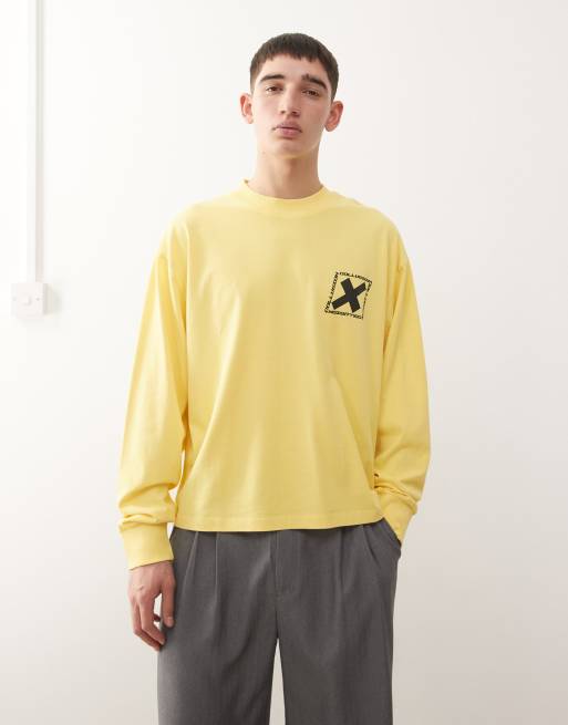 COLLUSION Long sleeve yellow printed t-shirt, 3 of 5