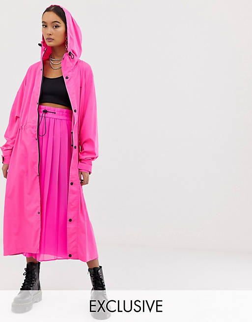 COLLUSION longline anorak in pink
