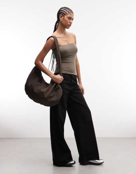 COLLUSION longline double layer bandeau top in beige - view 1