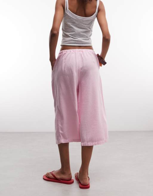 COLLUSION longline jorts in pink, 5 of 5