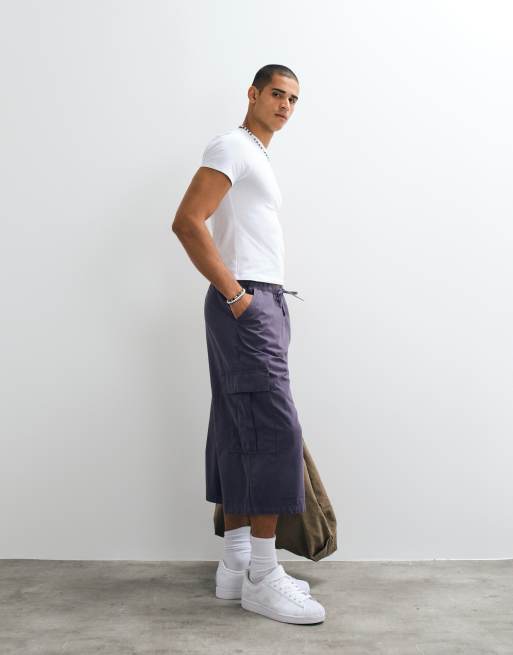 COLLUSION longline jorts in plum, 3 of 5