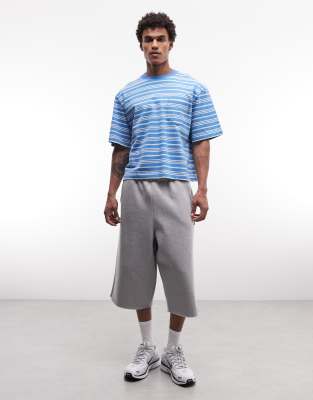 Collusion Longline Jorts With Side Stripe In Gray