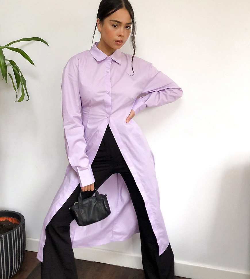 COLLUSION longline shirt in lilac-Purple