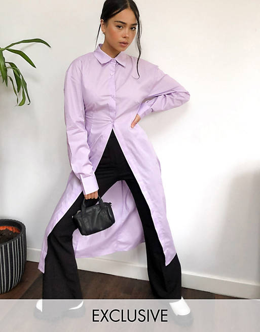 COLLUSION longline shirt in lilac