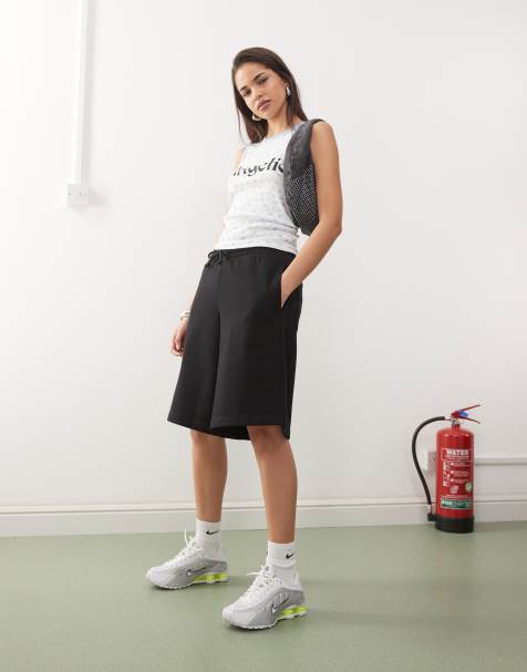 COLLUSION longline sweat shorts in black - view 1