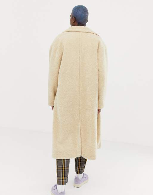 Collusion oversized 2025 longline teddy coat