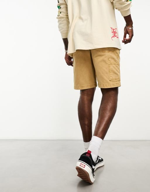 COLLUSION longline vintage denim cargo shorts in tan ASOS