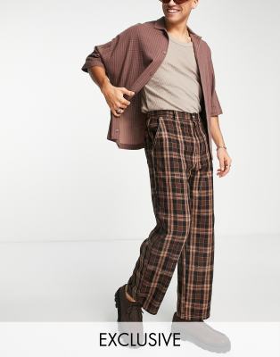 COLLUSION low rise baggy check carpenter pants in multi - ASOS Price Checker