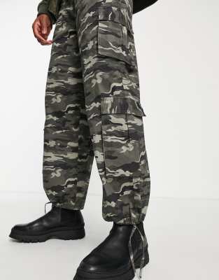 low rise camo cargo pants