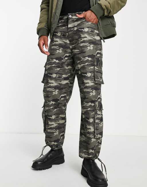  Camouflage Cargo Pants Men Baggy Camo Trousers Male