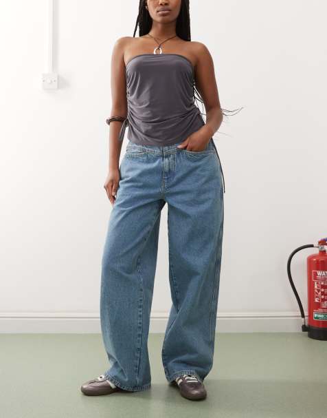 COLLUSION low rise baggy jean in midwash - view 1