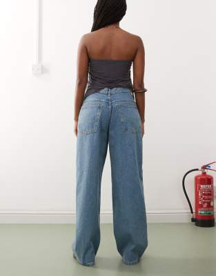 Collusion Low Rise Baggy Jean In Blue