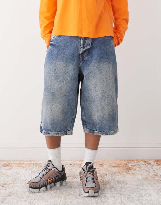 COLLUSION low rise denim jort in smokey wash, 2 of 5