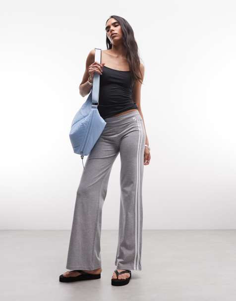 COLLUSION low rise flared track pants in gray - view 1