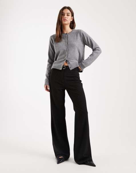 COLLUSION low-rise pants in black pinstripe - view 1