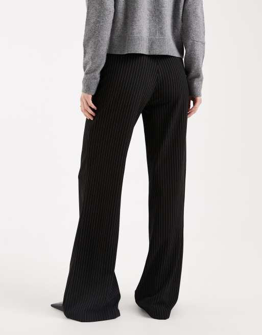 COLLUSION low rise pants in black pinstripe, 4 of 5