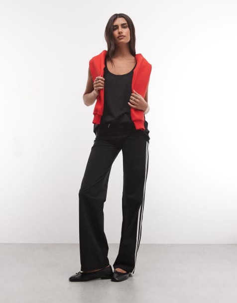 COLLUSION low rise straight leg sporty trouser in black - view 1