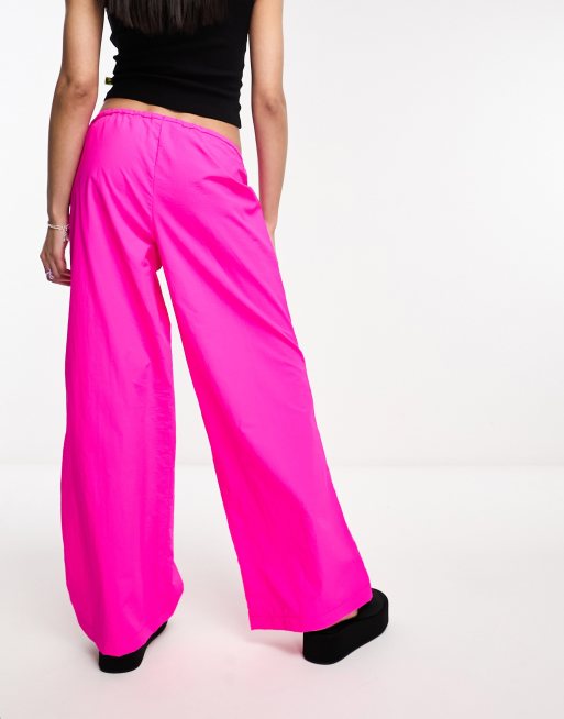 Women's Mid-Rise Parachute Pants - JoyLab™ Pink L