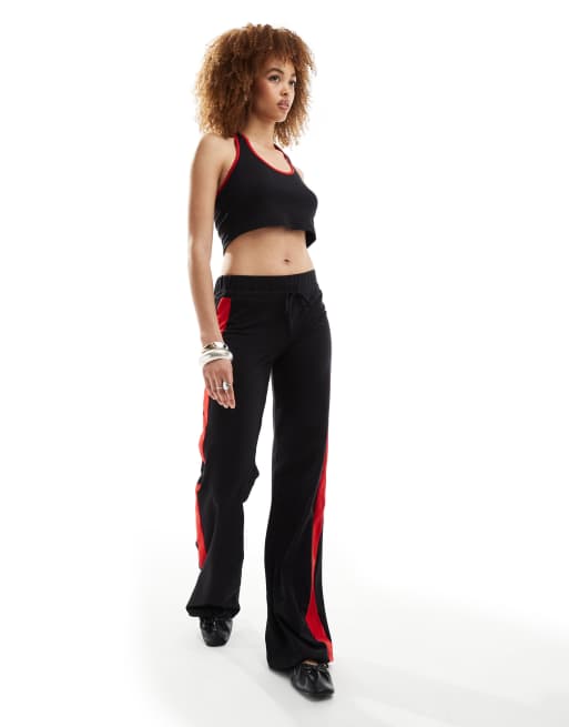 COLLUSION low rise yoga pants with contrast in black (part of a set), 2 of 5