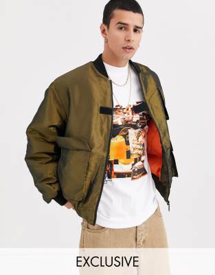 collusion unisex padded ma1 bomber jacket