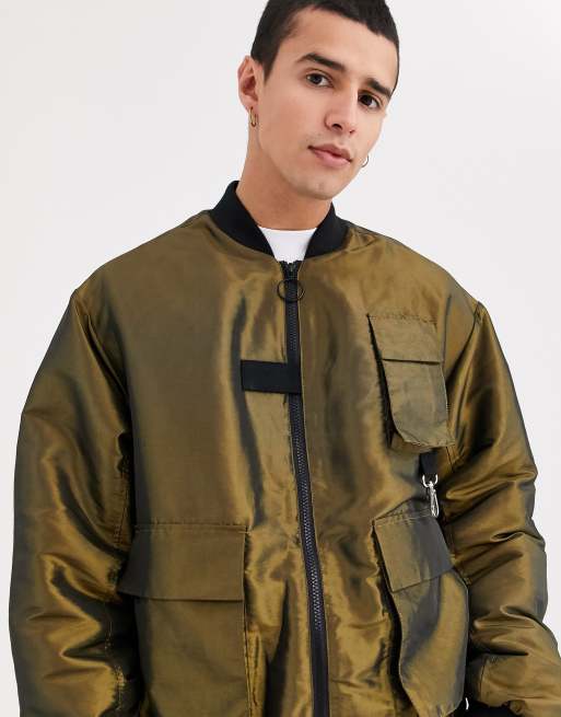 Collusion Ma1 Bomber Jacket In Khaki Asos