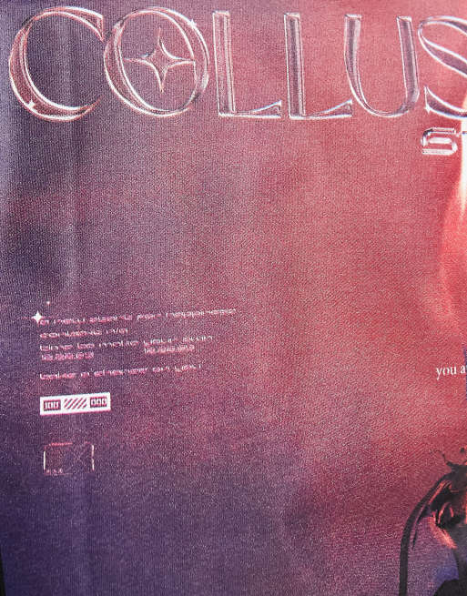 COLLUSION Magazine front print t-shirt in black | ASOS
