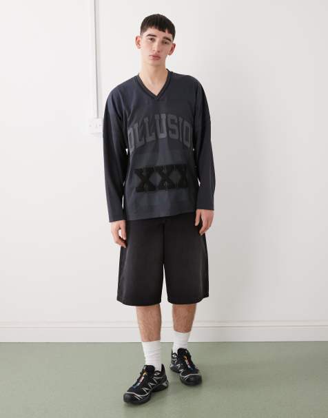 COLLUSION - Maglia sportiva a maniche lunghe nera - view 1