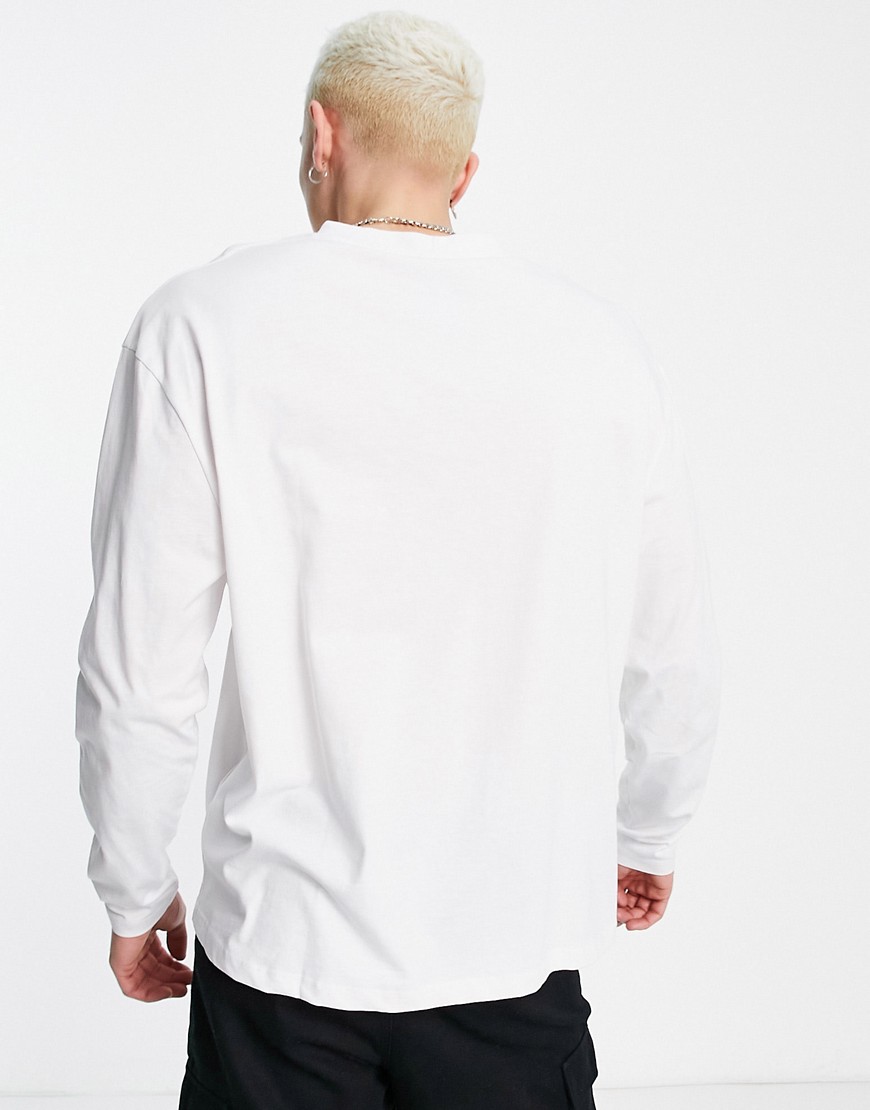 Maglietta a maniche lunghe oversize bianca con logo-Bianco - Collusion T-shirt donna  - immagine1