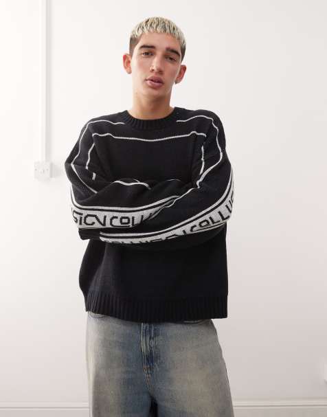 COLLUSION - Maglione blu navy con logo - view 1