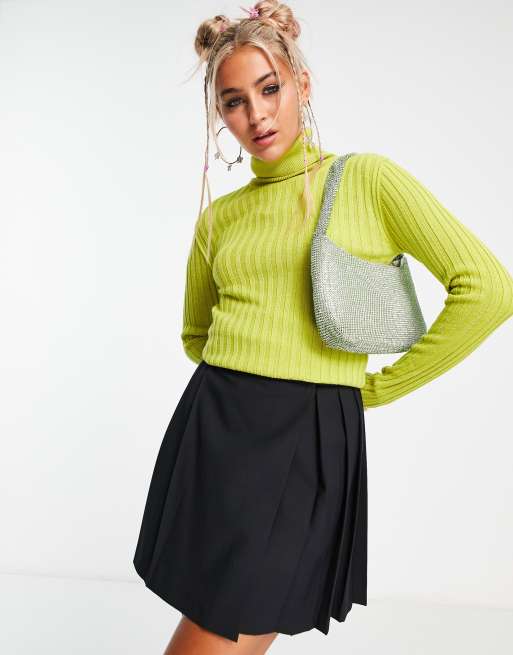 COLLUSION - Maglione con collo alto verde acceso