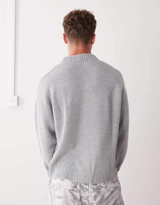 COLLUSION - Maglione felpato squadrato con grafica, 3 di 5