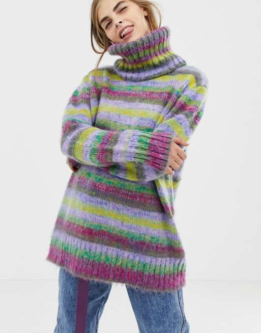 COLLUSION - Maglione mélange con collo alto
