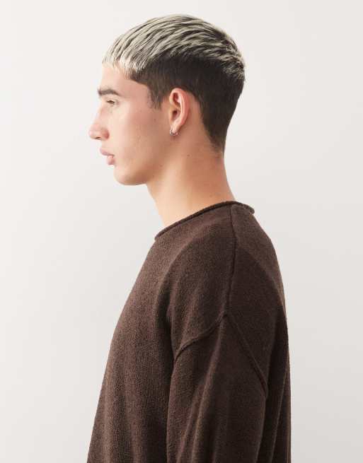 COLLUSION - Maglione oversize extra largo sottile marrone , 4 di 5
