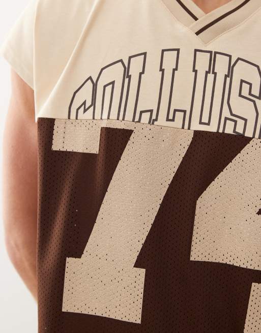 COLLUSION Maillot de basketball effet raccordé Marron ASOS