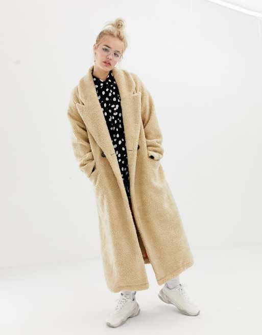 manteau long en peluche