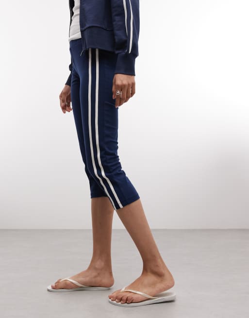 COLLUSION – Marinblå, sportiga capribyxor, del av set, 2 av 5