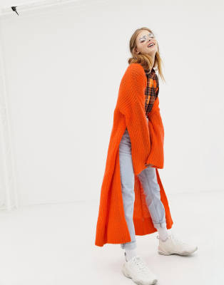 asos orange cardigan
