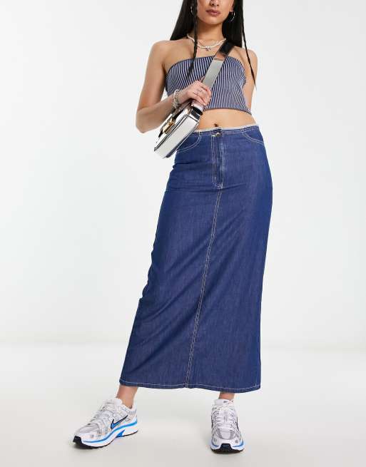 Maxi denim skirts outlet high waisted